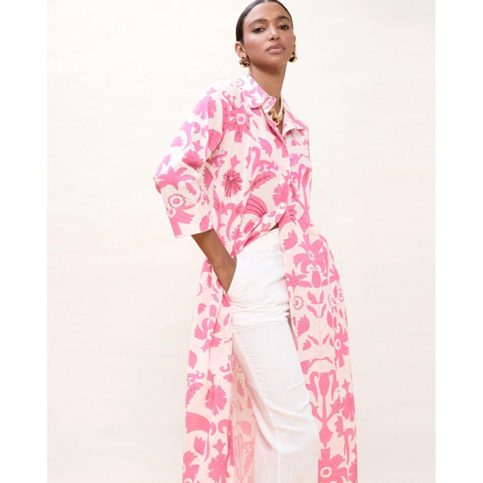 Abito a maniche lunghe con stampa floreale