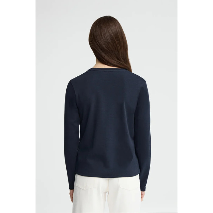 Maglietta blu marino a maniche lunghe brillantini Polo Club