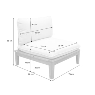 Banquette modulable de jardin bois d'acacia et effet bouclette 2 places YONA