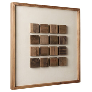SANDY - Décoration murale 62x62cm motifs en bois de Pin recyclé