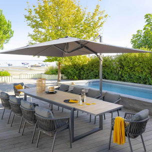 Table de jardin extensible Corvo Acacia & Graphite