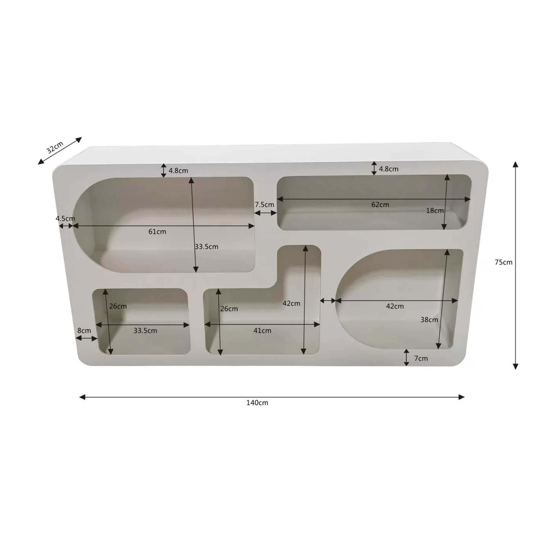 Étagère Paco blanche 75x140cm Kare Design