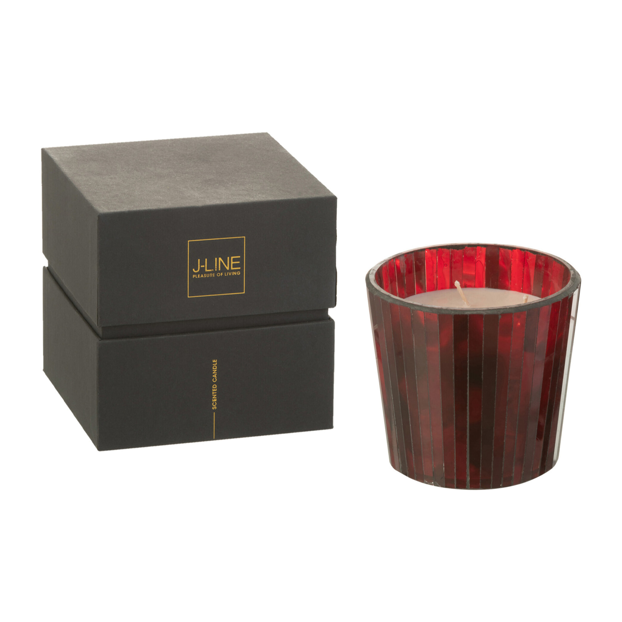 J-Line bougie parfumée Noa - Ruby Red - verre - rouge - small - 35H