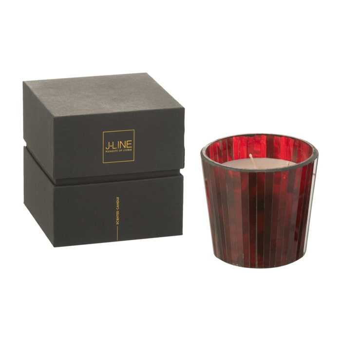 J-Line bougie parfumée Noa - Ruby Red - verre - rouge - small - 35H