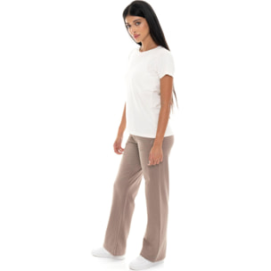 T-shirt donna a manica corta con placchetta Leone 1947 Never Without