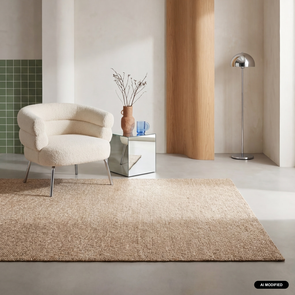 Tapis intérieur bouclette caramel effet chiné WALTER