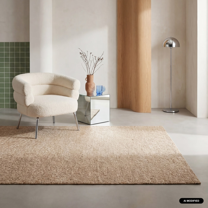 Tapis intérieur bouclette caramel effet chiné WALTER