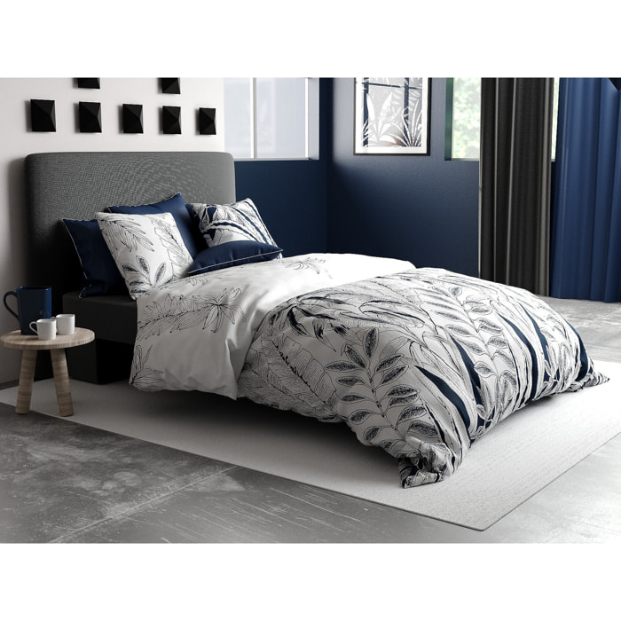 Parure De Drap 3pcs avec Drap Housse 90x190cm 100% Coton 57fils Zanzibar