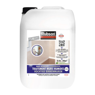 Rubson - Revêtement D'Étanchéité Murs Intérieurs Traitement Murs Humides Incolore Bidon 2.5L