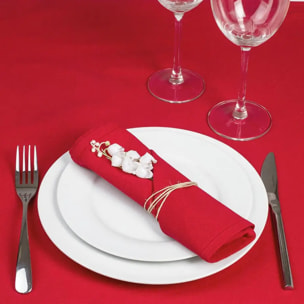 Lot de 4 serviettes de table coton - rouge - 40x40 cm