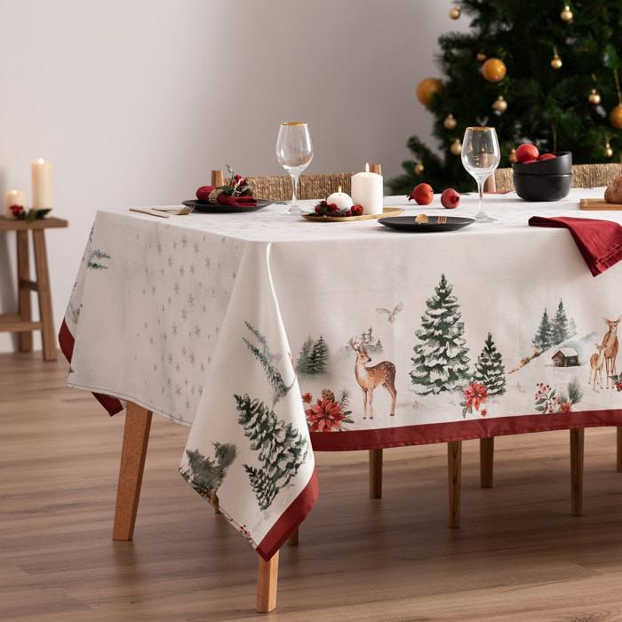 Nappe de Noël en coton155x300 cm