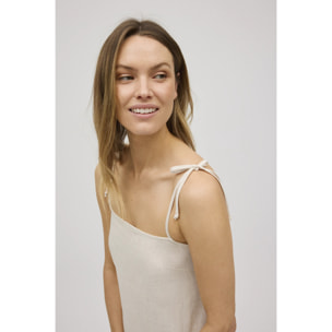 Abito corto dritto in lino