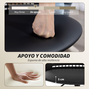 Silla de Escritorio sin Brazos, Silla de Oficina Giratoria, con Respaldo Hueco, Asiento Acolchado de Espuma de Alta Resiliencia, Altura Ajustable, Negro