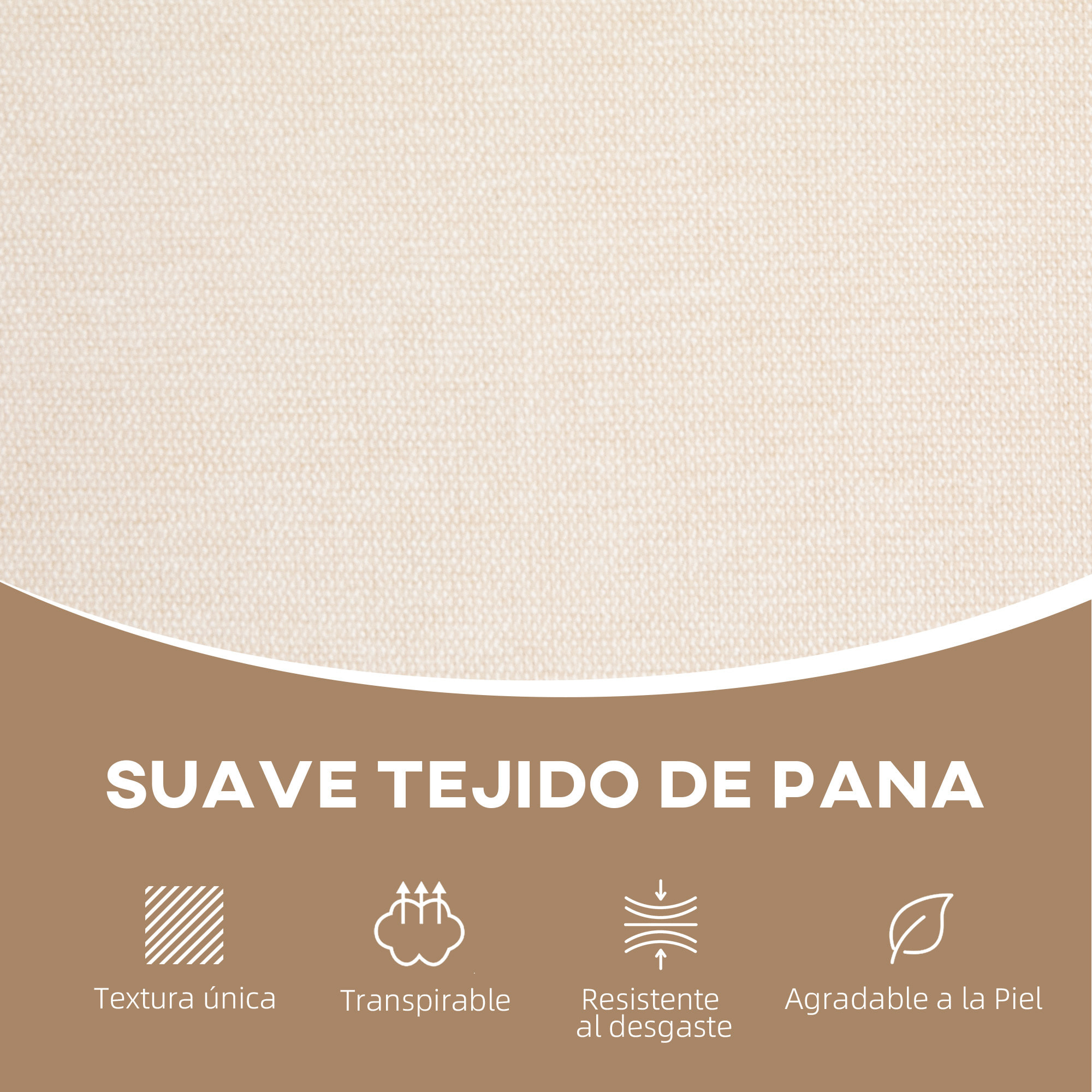 Sofá de 2 Plazas Tapizado en Chenilla Sofá de Salón con 2 Almohadas Lavables y Reposabrazos de Ratán Sintético Sofá Pequeño Carga 240 kg 123x75x88 cm Beige