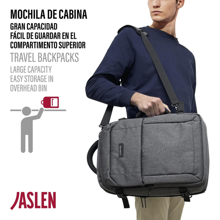 Mochila Viaje Cabina Jaslen Leeds Gris