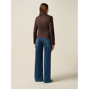 Oltre - Chaqueta corta efecto ante - Marrón