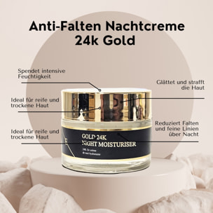 Hidratante de noche antiarrugas oro de 24 quilates