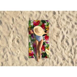 Telo Mare Grande 100x180 Spugna Maui Flower D15