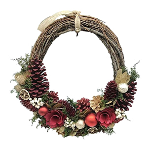 Corona willow con arance e pigne - Pezzi 2 - ROSSO - Bianchi Dino SpA
