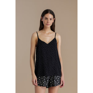 Pigiama donna in viscosa top bretellina e pantalone corto articolo dot Noidinotte