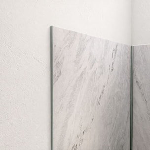 Pack 3 Panneaux Muraux Pierre Artic Storm 90x210cm et Profilés Chrome - STONE'IT