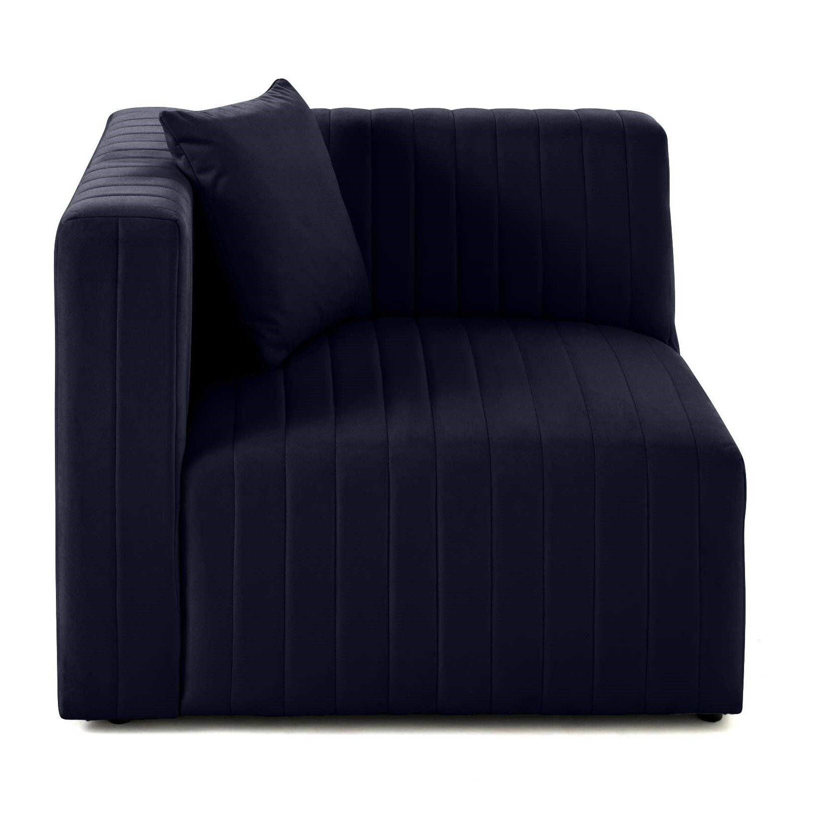 Nova - module d'assise gauche - en velours - Bleu marine