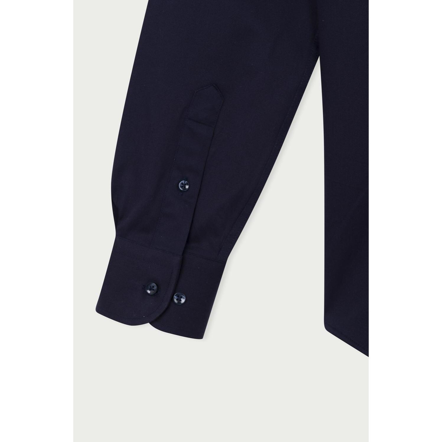 Camicia Uomo 1 Bottone Francese Slim Cotone Unito Nero