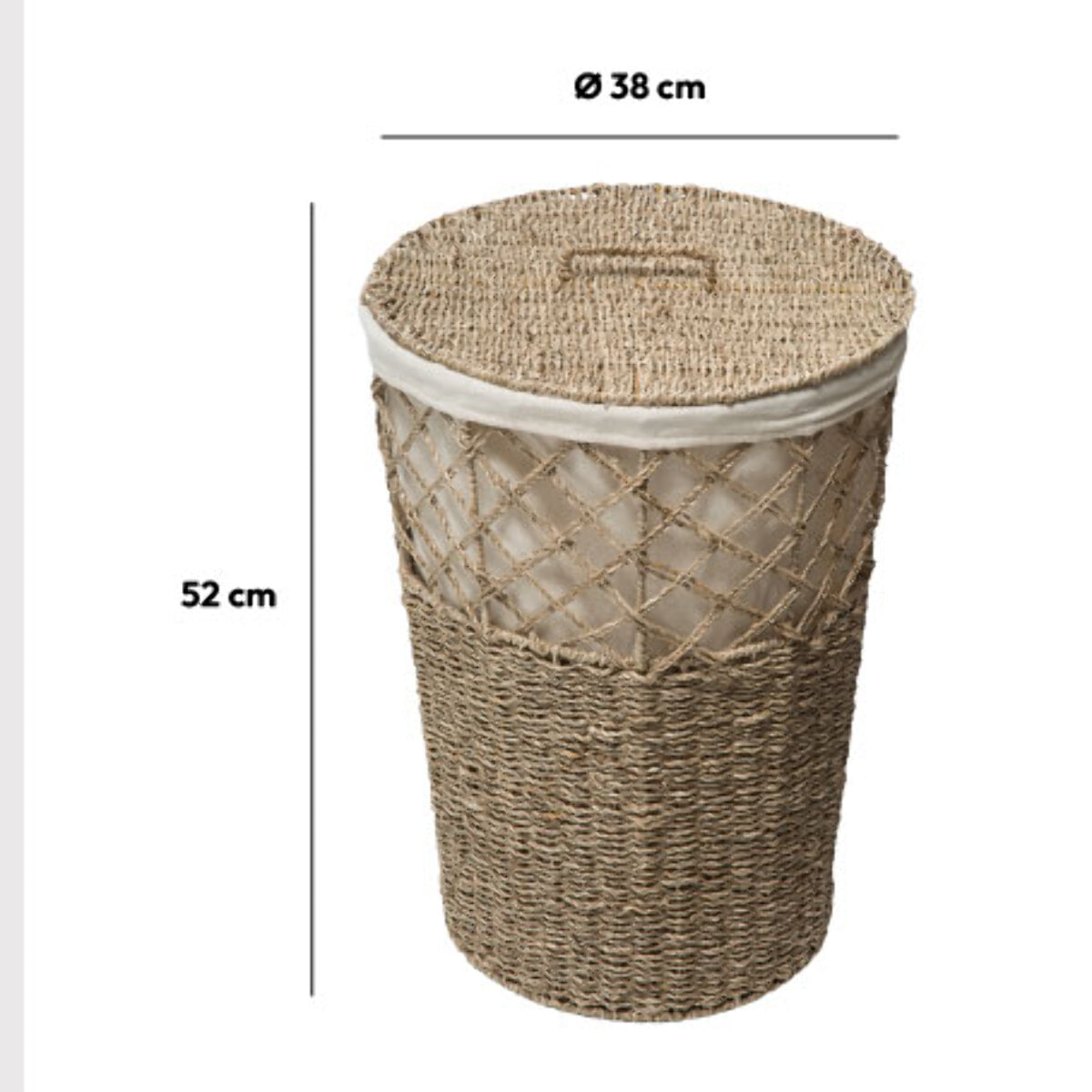 Panier à linge en roseau 15L Vannerie