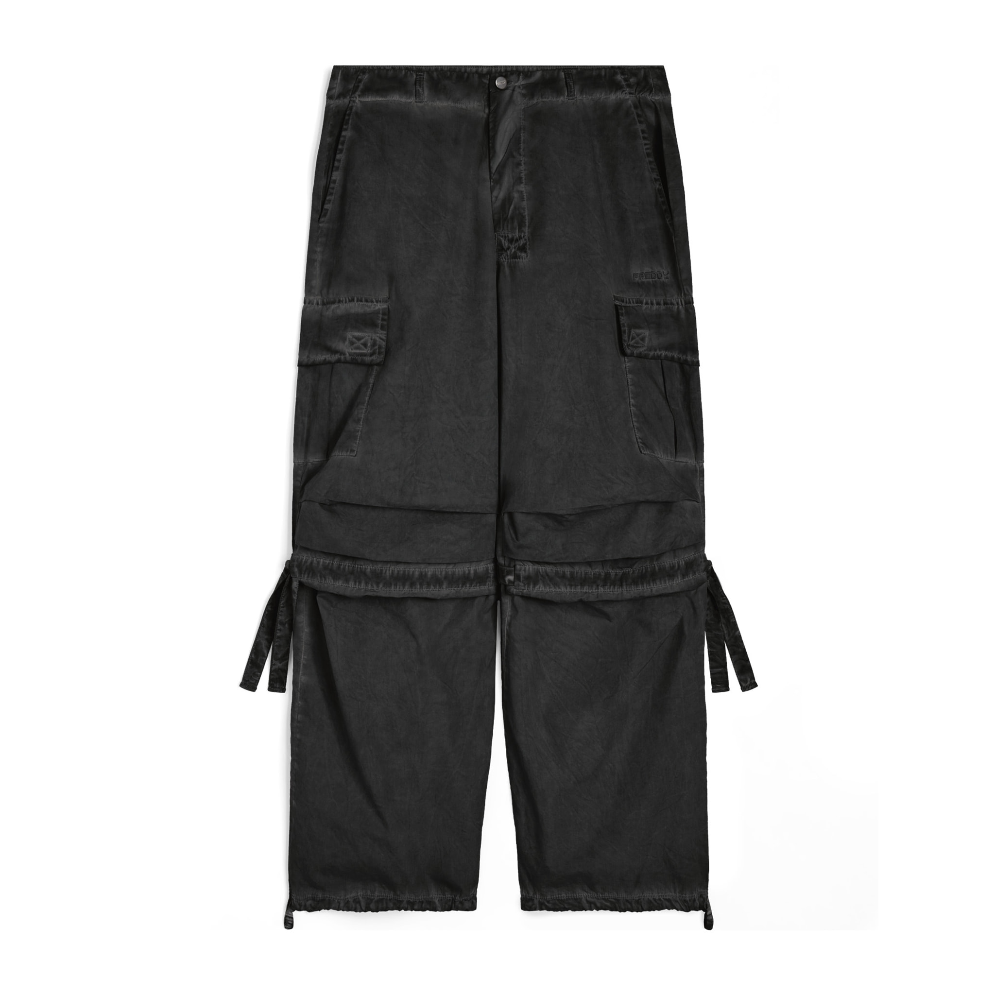 Pantaloni cargo da donna in tessuto popeline effetto used