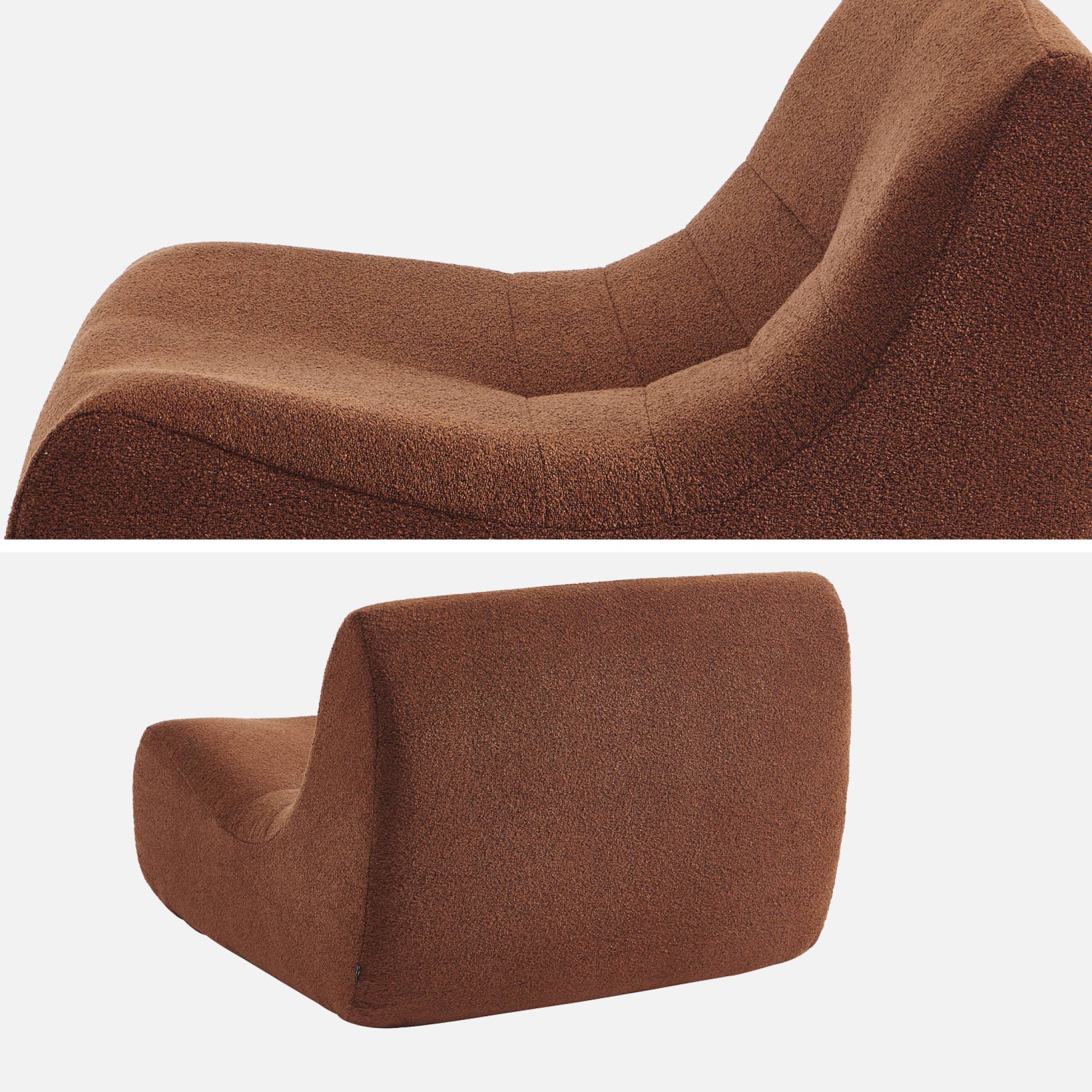 Lot de 2 fauteuils chauffeuses en bouclette texturée terracotta style contemporain 1 place