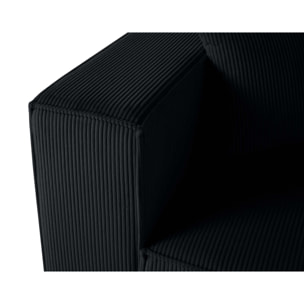 Arty - module d'assise gauche - en velours côtelé - Noir
