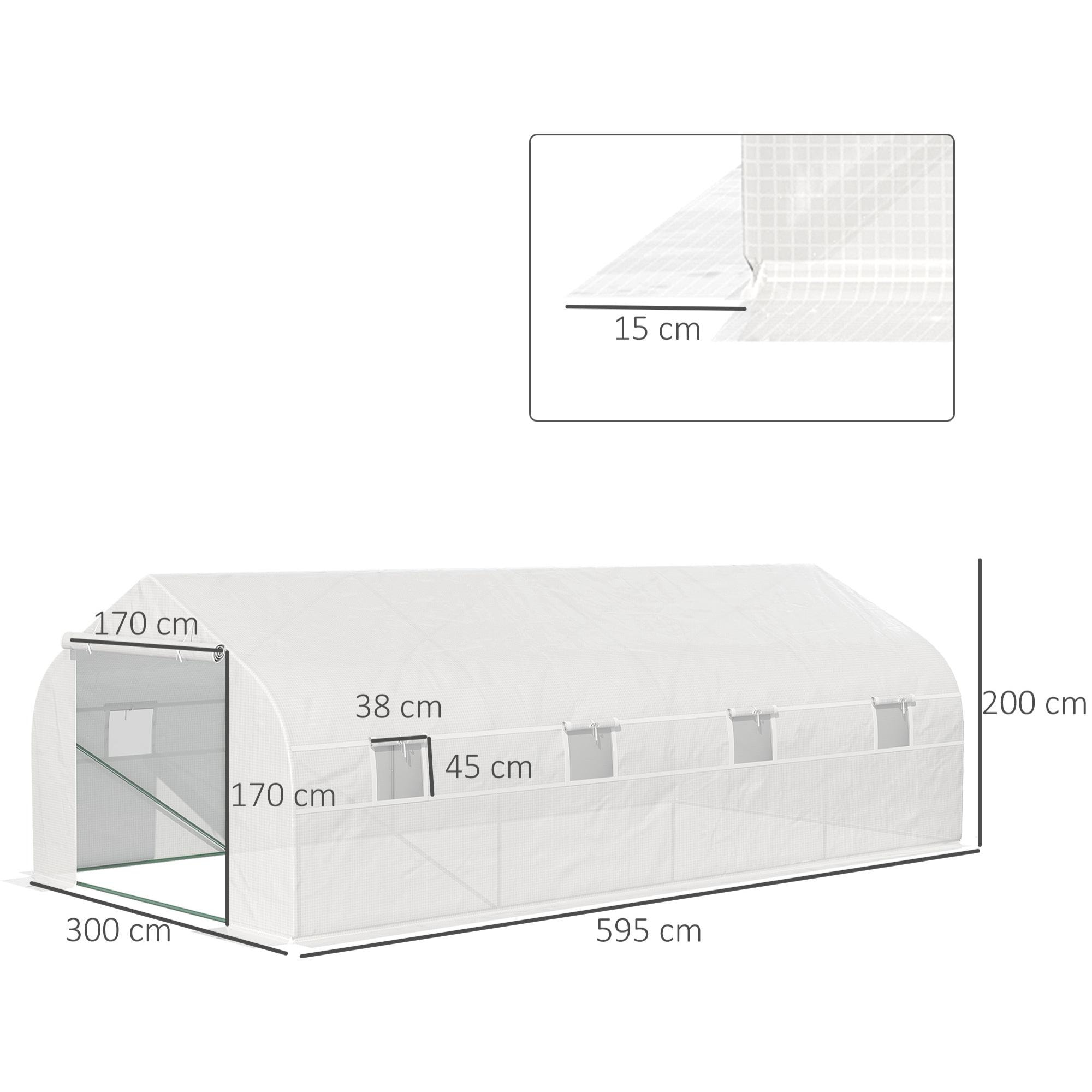 Invernadero de Jardín 600x300x200cm Tipo Túnel para Cultivo Plantas y Verduras