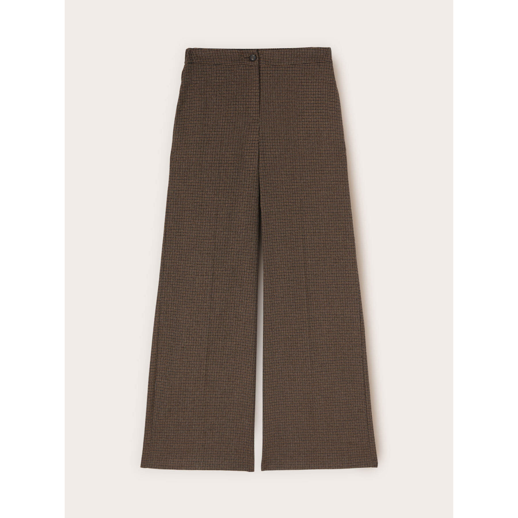 Motivi - Pantaloni palazzo in tessuto check - Marrone