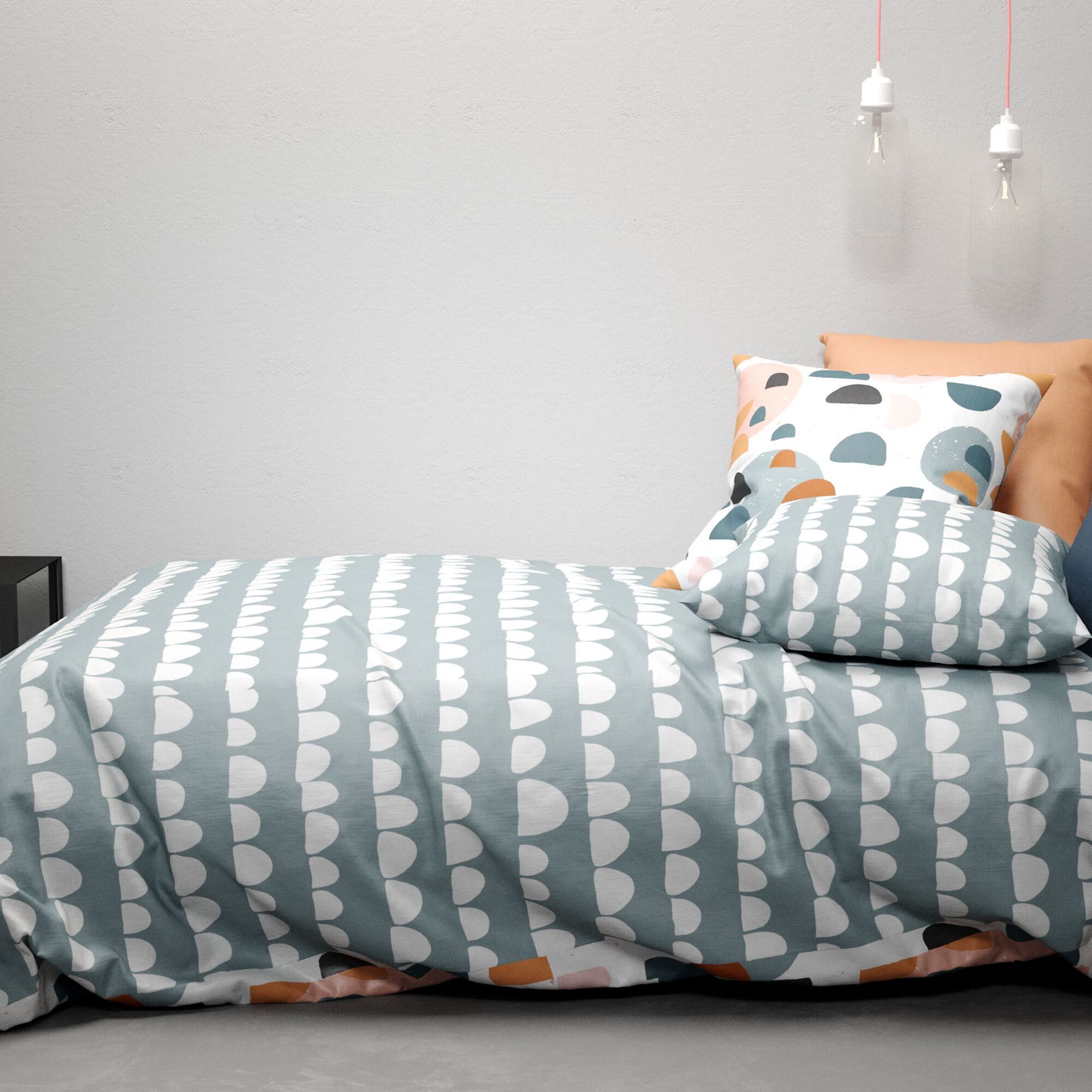 Parure Housse De Couette 3pcs 100% coton 57fils Pontino Reversible