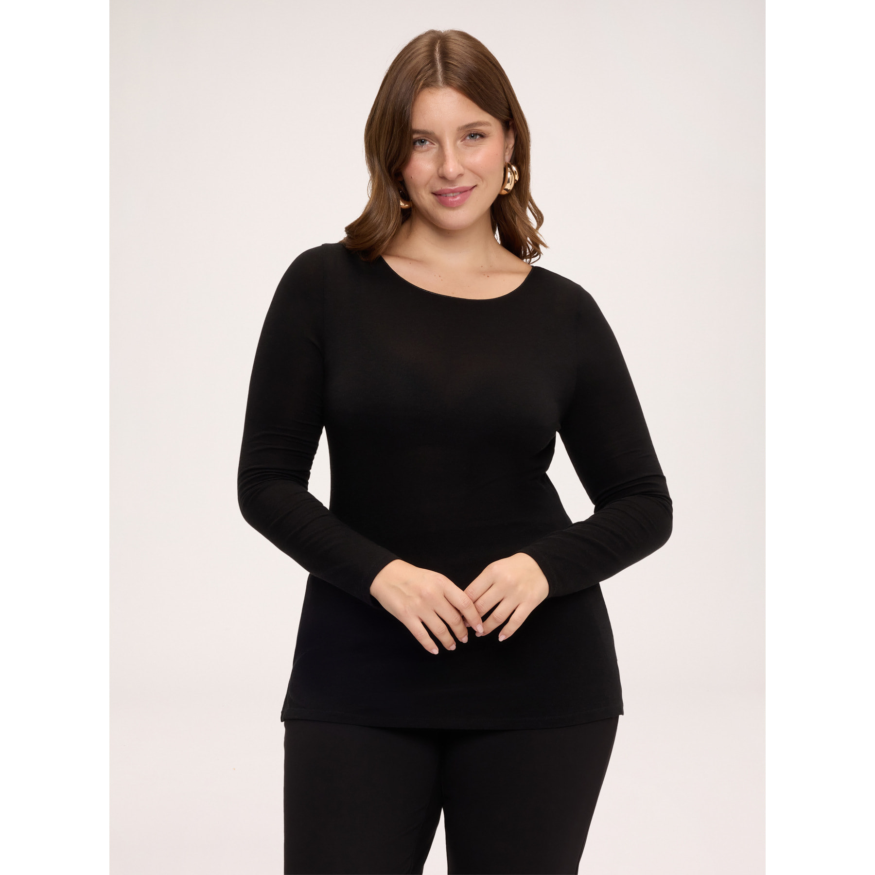 Fiorella Rubino - Maglia second skin in misto cashmere - Nero