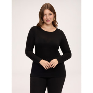 Fiorella Rubino - Maglia second skin in misto cashmere - Nero