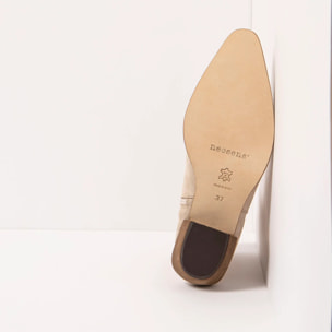 Botines con tacón S3354 SILK SUEDE CREAM/ RUCHE color Cream