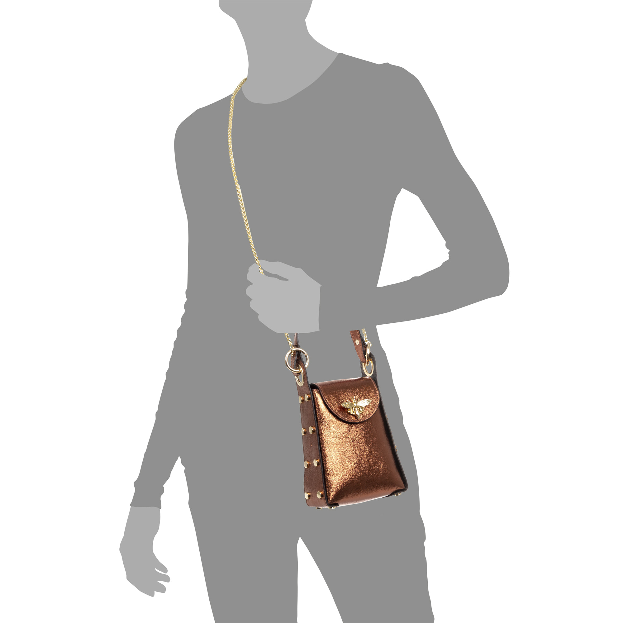 Alviano bolso de mano mujer. Piel auténtica Gamuza acabado lacado brillante.