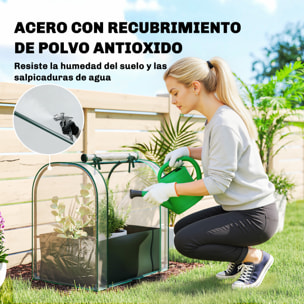 Mini Invernadero con Bolsa para Plantar, 68x50x70 cm, Invernadero Pequeño Portátil para Interior y Exterior con Puerta Enrollable, Marco Acero, Impermeable, para Jardín, Balcón o Patio, Verde