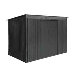 Abri de jardin métal 4,72m² avec puits de lumière et kit d'ancrage AUDOMAROIS