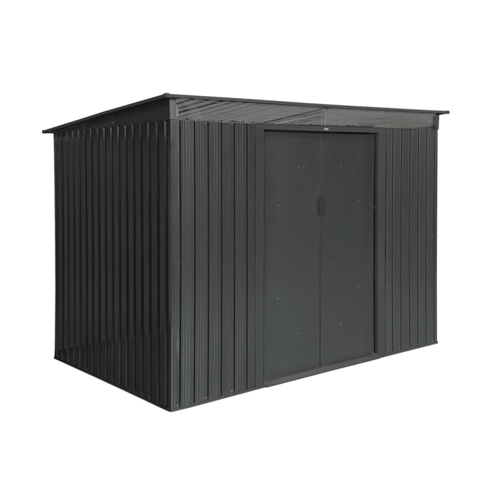 Abri de jardin métal 4,72m² avec puits de lumière et kit d'ancrage AUDOMAROIS