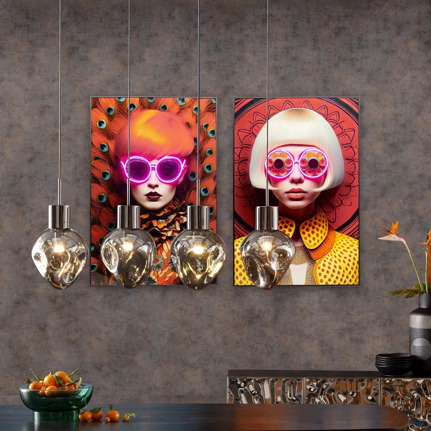 Tableau LED Fancy rousse 55x75cm Kare Design