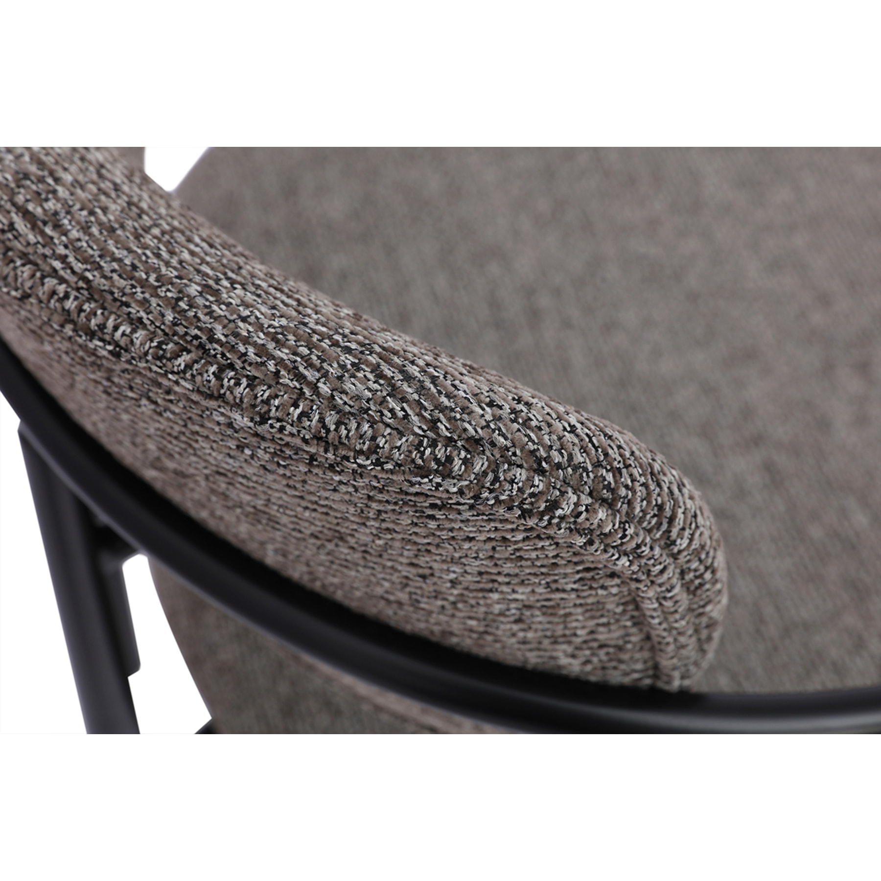 Chaises en tissu texturé taupe et métal noir (lot de 2) SWIFT