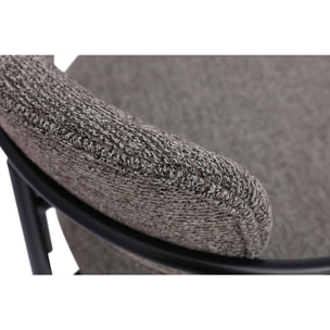 Chaises en tissu texturé taupe et métal noir (lot de 2) SWIFT