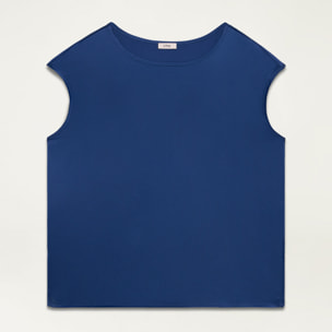 Oltre - T-shirt bimaterica - Blu