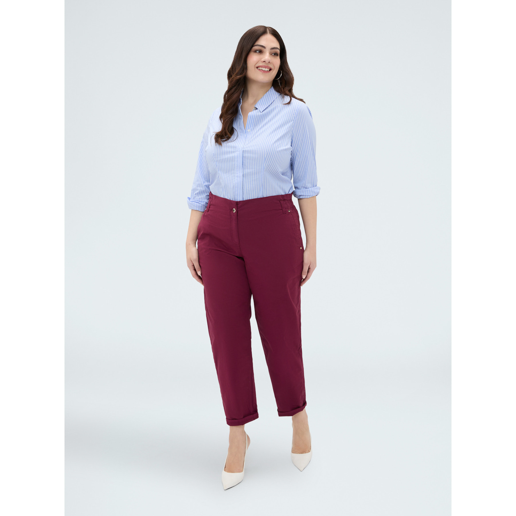 Fiorella Rubino - Pantalones Balloon de mezcla de algodón - Burgundy