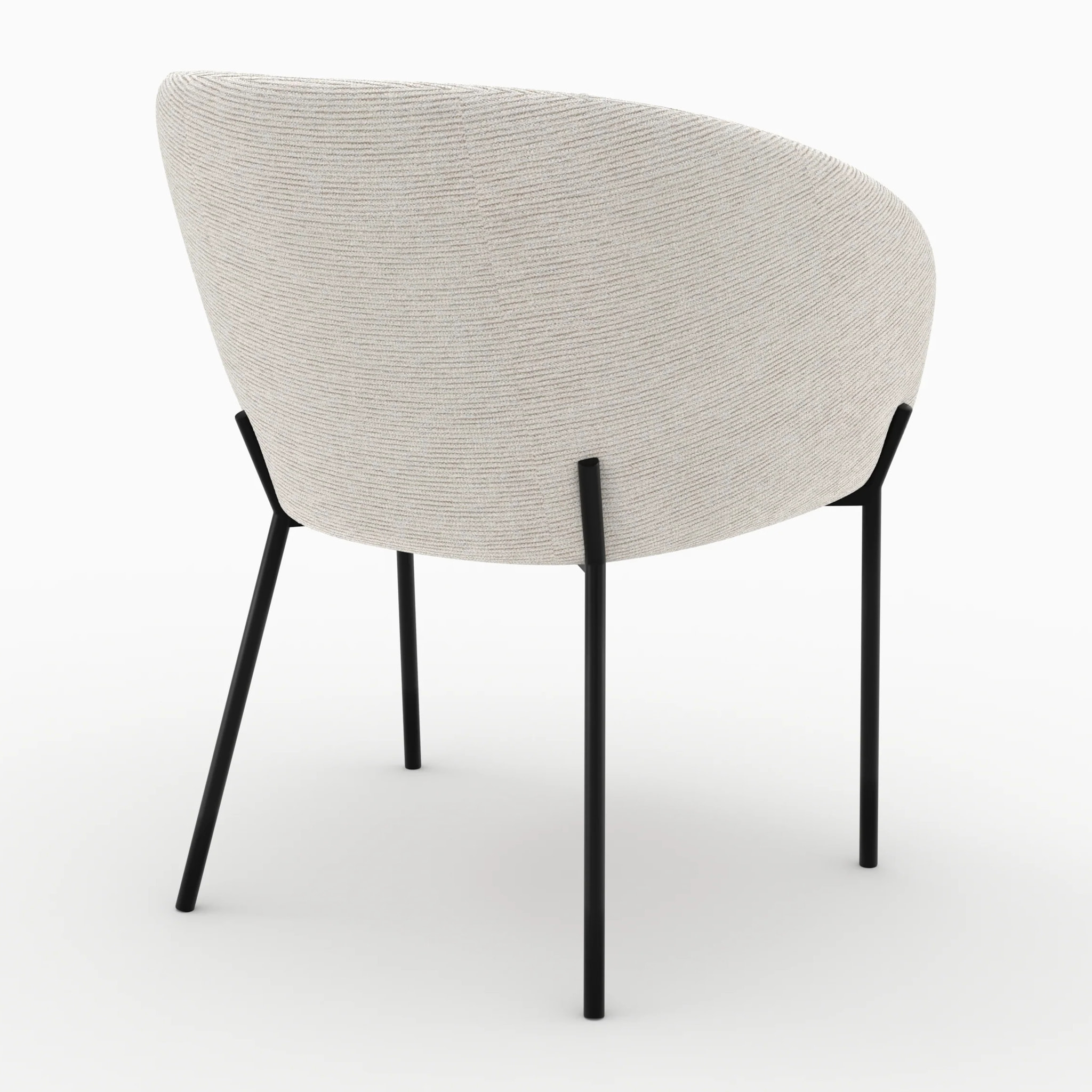 Chaise en tissu blanc chiné - Andy