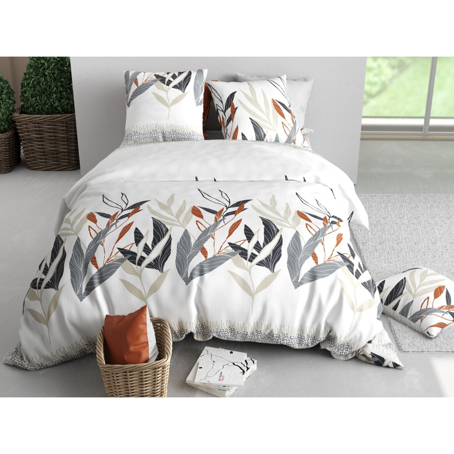 Parure housse de couette imprimée + 2 taies Imanta