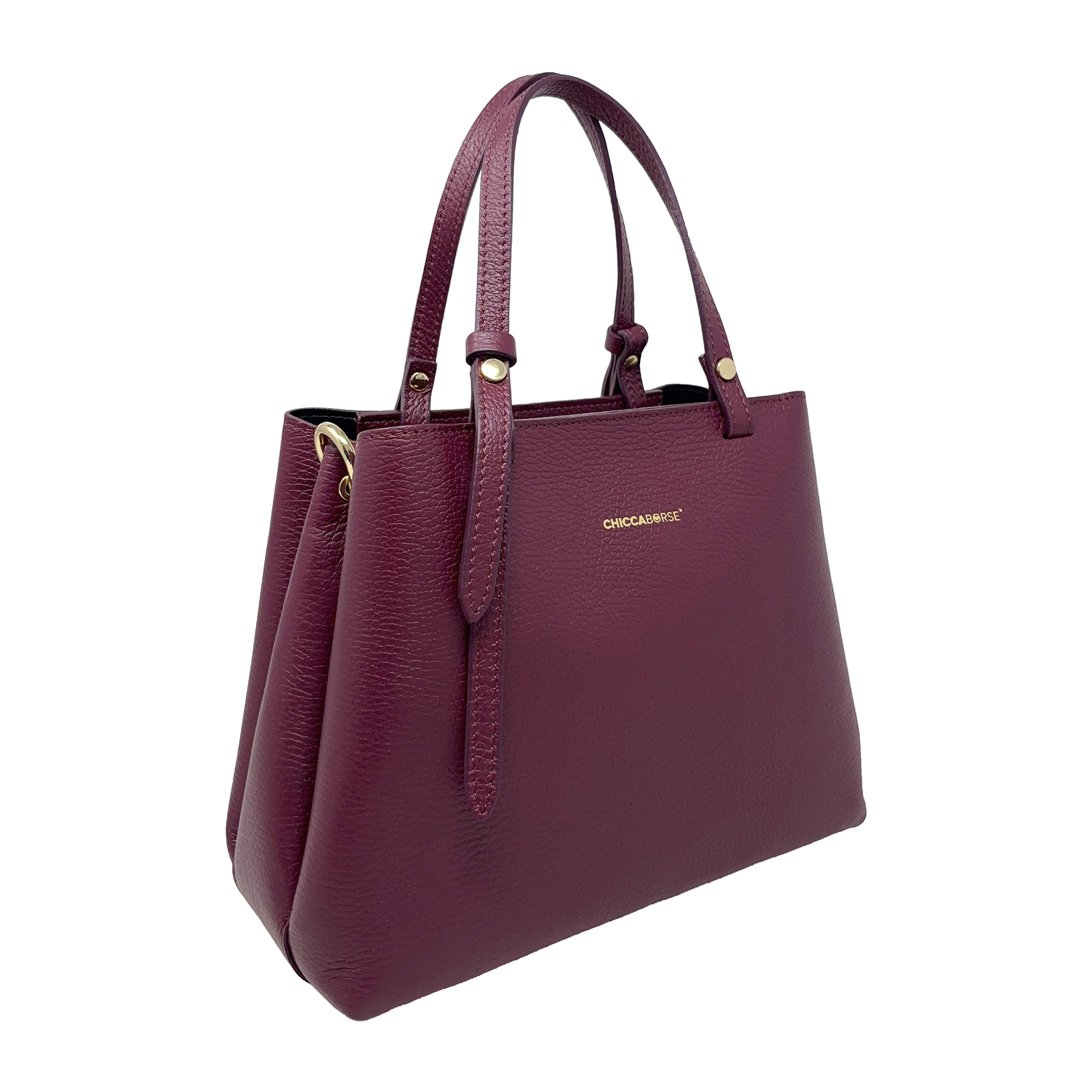 Borsa a Mano Elegante da Donna in Pelle Martellata con Tracolla