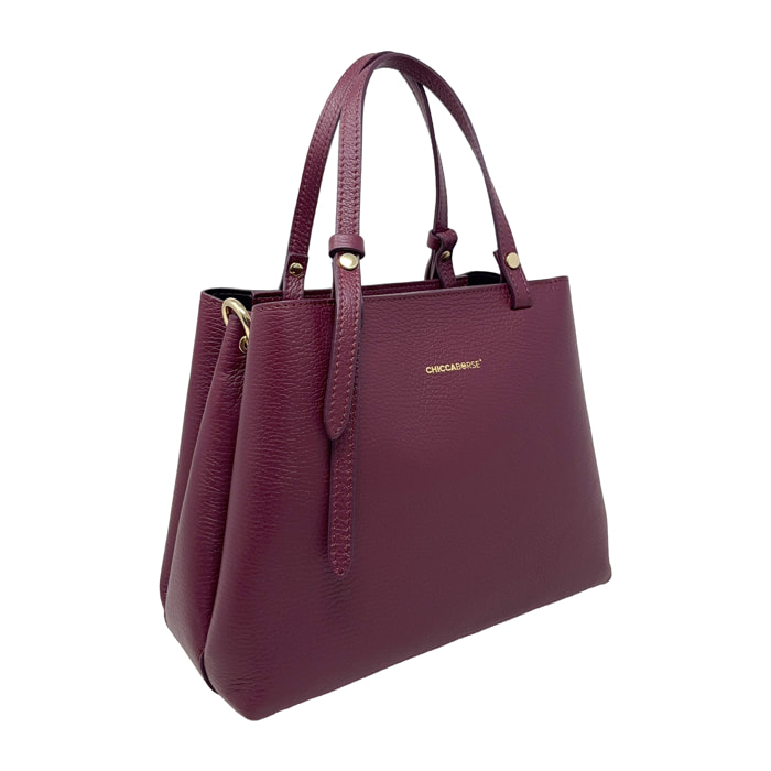 Borsa a Mano Elegante da Donna in Pelle Martellata con Tracolla